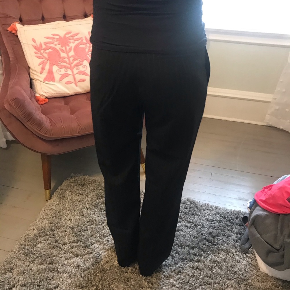 Black Pinstripe Banana Republic Pants
